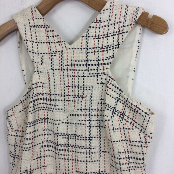Banana Republic Cream Ivory Italian Tweed Cross Front Dress Crea Red Size 10 NWT - Picture 2 of 12